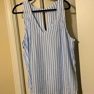 Blue and white stripped tank